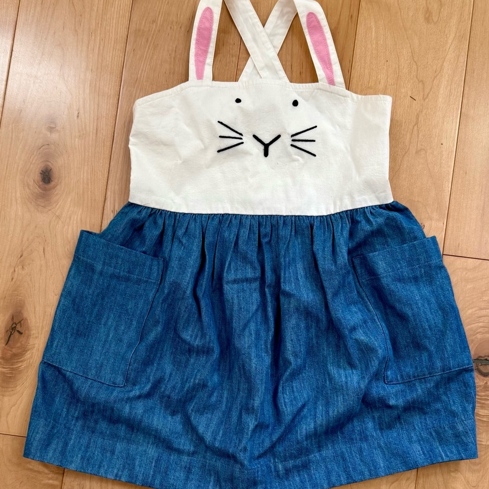 Hanna Anderson Bunny Denim Dress 4T